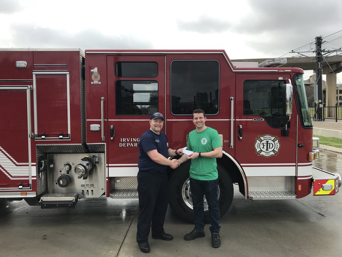 BlueChristmas1's tweet photo. Jacob Strasel put together an Irving Fire Shirt for St. Patrick's day and the overwhelming response from the @Irving_Fire , they got discount on the shirts, excess funds to those who purchased donated the remainder to @BlueChristmas1 The amount totaled $637.00! https://t.co/9OXI24HEBW