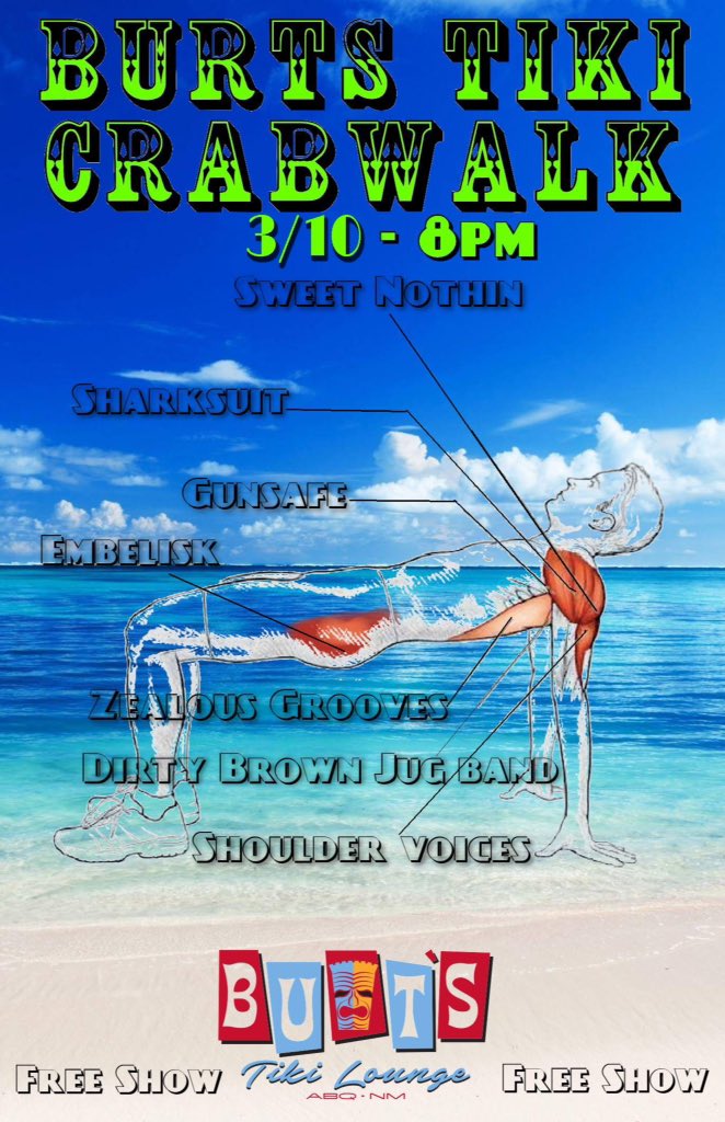dbjbmusic's tweet photo. Tonight @BurtsTikiABQ this is gonna be a fun show with lots of local talent! https://t.co/xNSGNIugcD