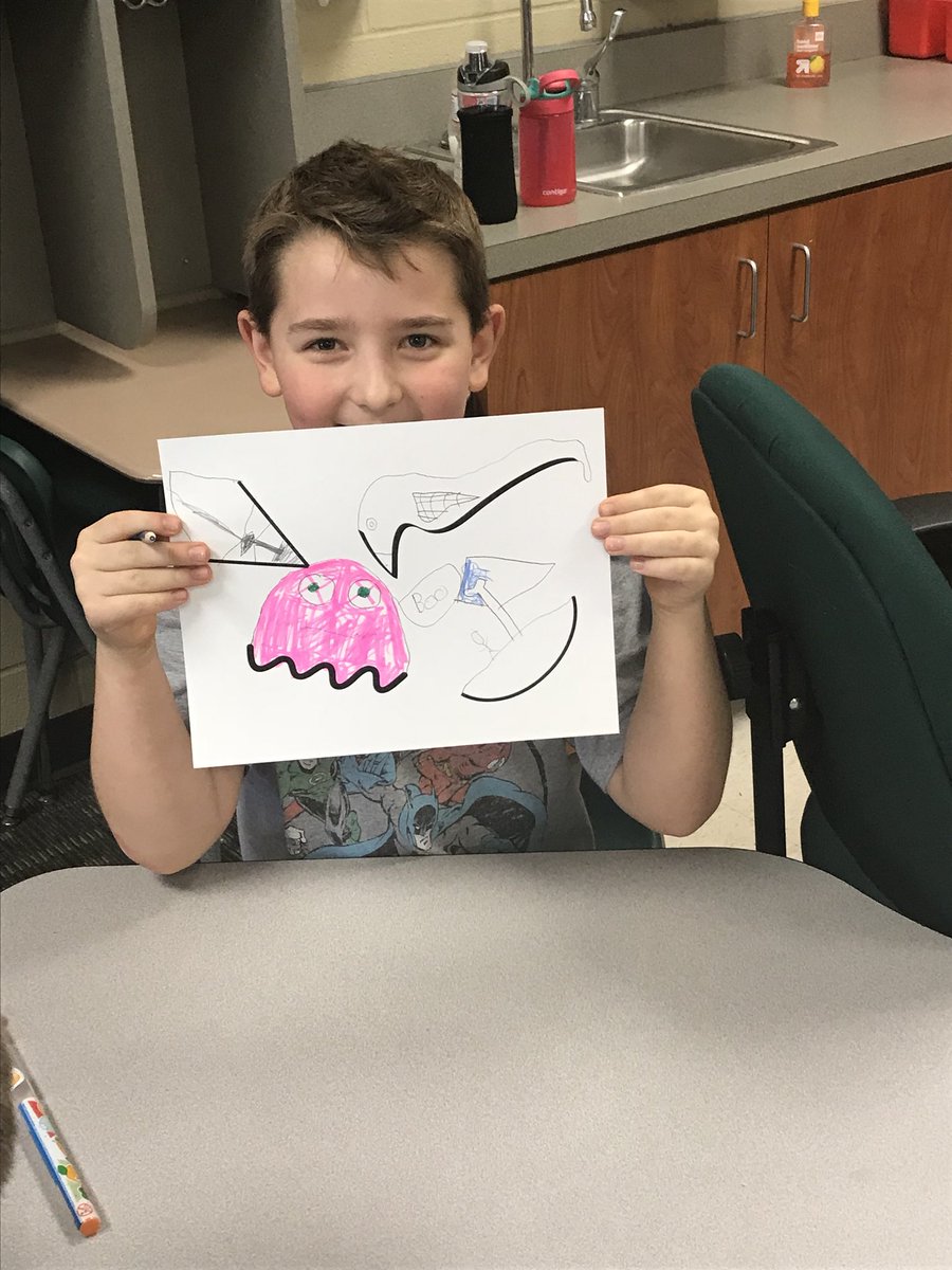 PearsonsPride's tweet photo. Working with 5th grade buddies on squiggles #awesomesquiggles https://t.co/aKW9X1LMXN