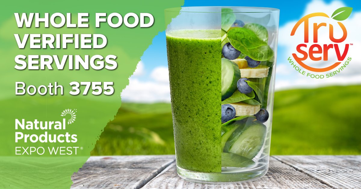 FutureCeuticals's tweet photo. Visit booth 3755 to learn about our TruServ™ program -- whole food powders and pieces that deliver substantiated, USDA servings of real fruit or veggies for a true, transparent label. @NatProdExpo #clearstartshere #wholefoods #ExpoWest https://t.co/BiSdhd2hPC