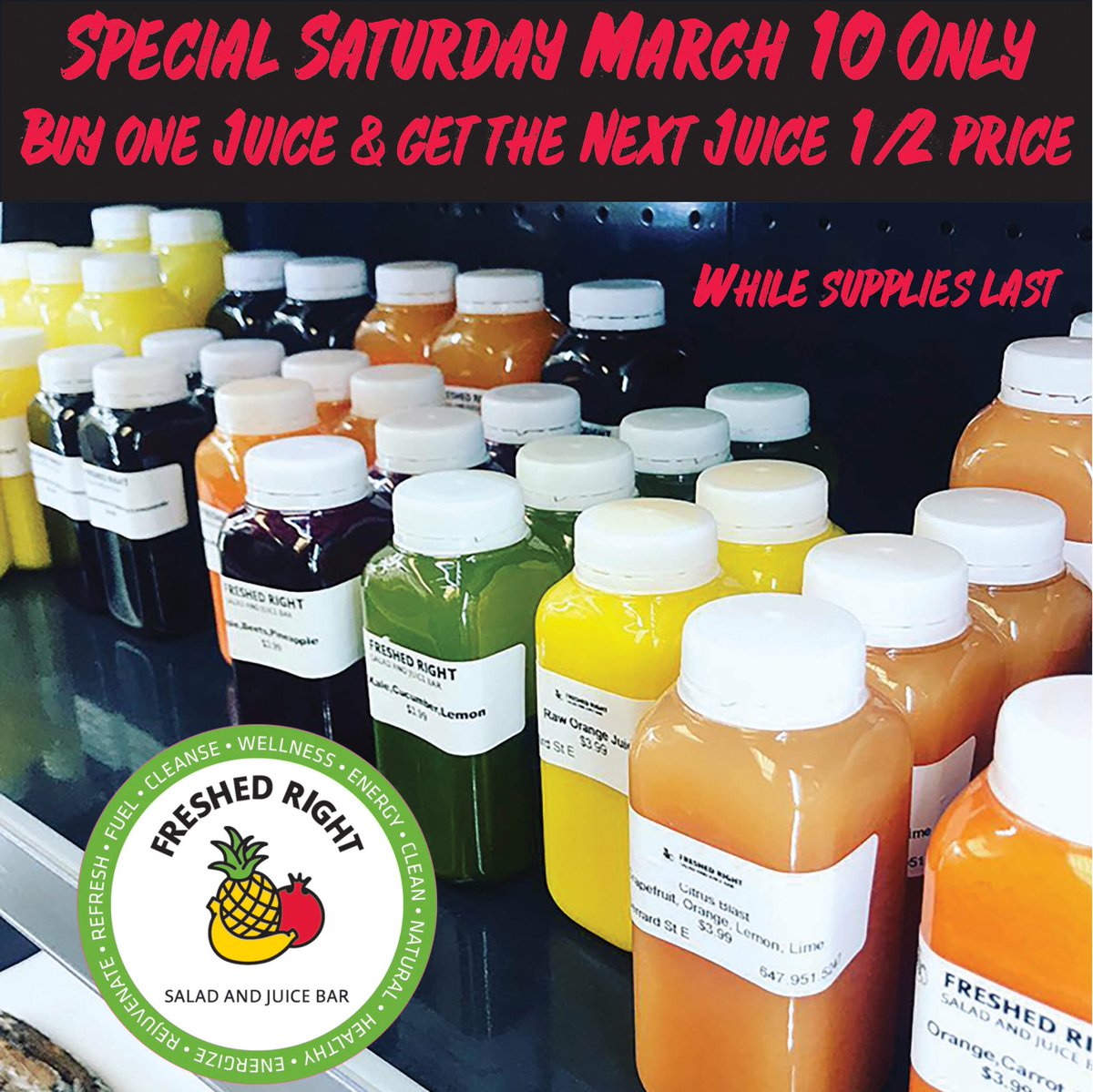 FreshedRight's tweet photo. #sale #toronto #Juice #coldpressed https://t.co/4MuYenhLN0