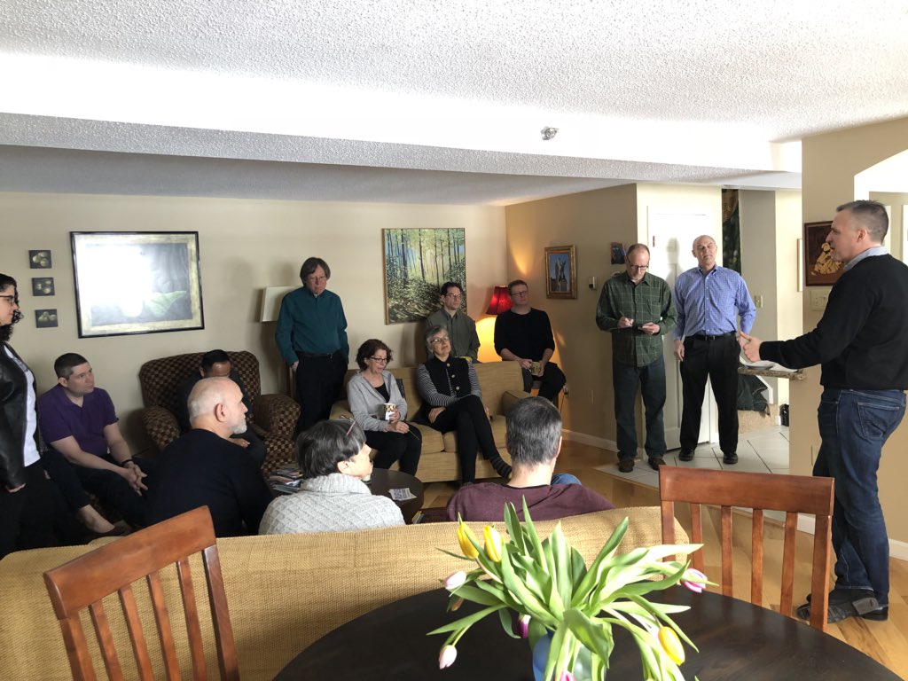 rufusgifford's tweet photo. I fundamentally believe that we need to bring politics back to its purest form. That starts in rooms like this. Fired up to start the morning in Downtown Lowell with my friend Jim Wilde and his neighbors #ma3 https://t.co/HA1ChYWMTK
