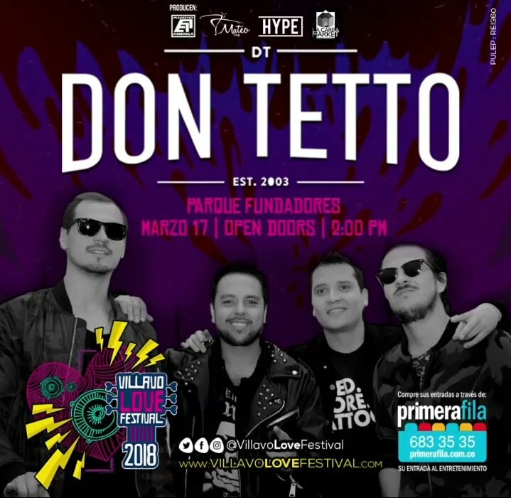 DONTETTO's tweet photo. Felíz sábado!!! Faltan 7 días para vernos en #VillavoLoveFestival
Estarémos compartiendo tarima con grandes artistas...
Toda la información:
@VillavoLoveFest
#VLF2018 https://t.co/4o9b4UnbSw