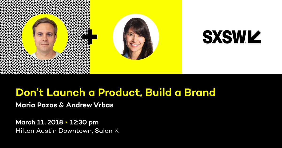 pachasoap's tweet photo. Tomorrow, learn 5 brand-building hacks for startups @sxsw. Maria Pazos & Andrew Vrbas will discuss the important path from product to brand. #MakeDoSay #sxsw #pachasoap #businesscanfreepeople
https://t.co/CHKzjilLOS https://t.co/lPjmJ7xW1o
