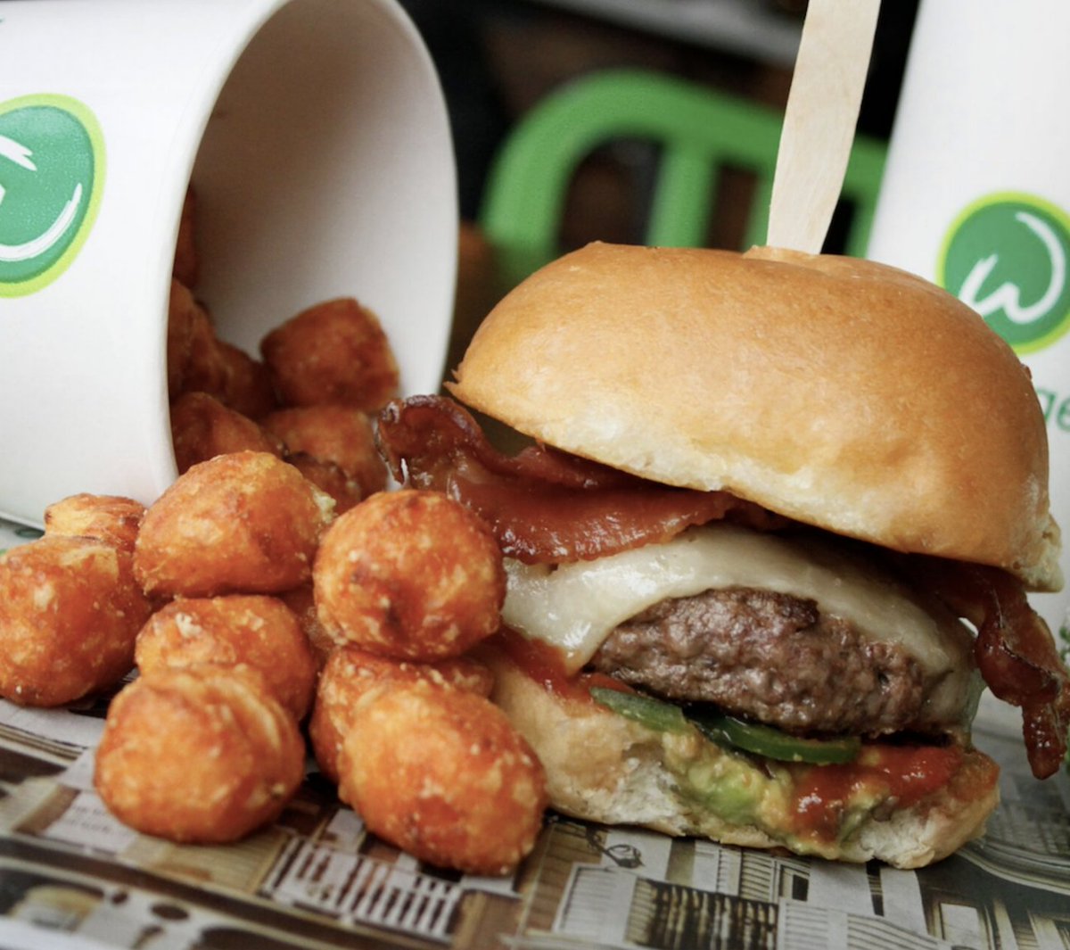Donnie's Choice.  Originally called the Bacon-Cheddar-Jalapeno-Avocado-Housemade-BBQ-sauce Burger. But that’s a mouthful--pun intended. #madewithlove #wahlburgers #donnieschoice #chefpaul