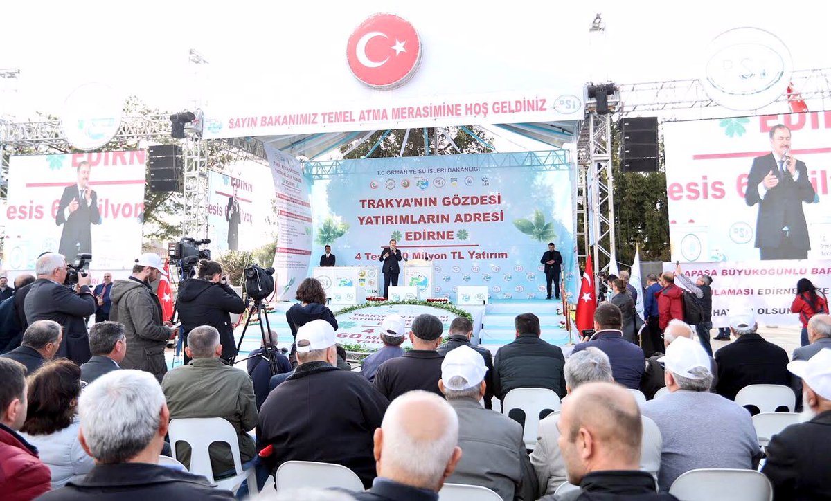 VeyselEroglu's tweet photo. #Edirne’de 60 milyon lira maliyetli 4 yatırım ve eserin temelini attık. 

Bu tesislerle Edirne’de,

✔️1 milyon 359 bin metreküp su depolanacak. 

✔️3.920 dekar zirai arazi suya kavuşacak. 

✔️Taşkın anında ulaşımın aksamaması sağlanarak, taşkın zararlarının önüne geçilecek. https://t.co/2TtEfmVykS