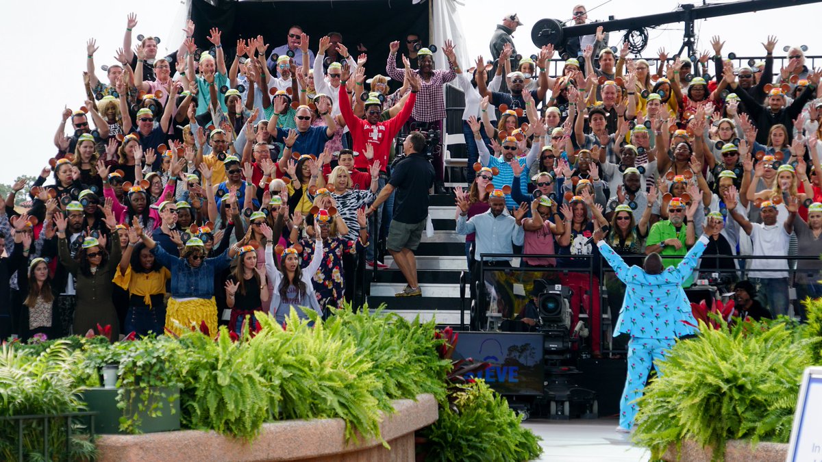 bioreconstruct's tweet image. Steve Harvey show audience in mouse ears. In warm up before show.