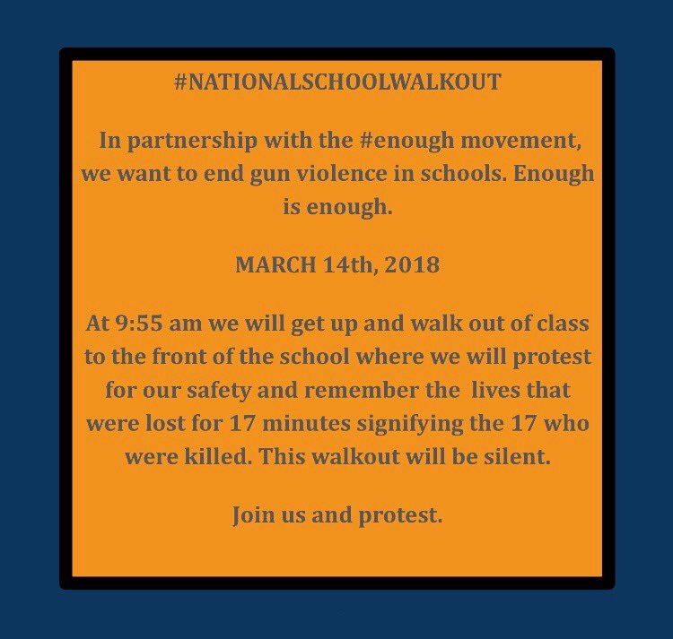 Thank you to the teachers, administrators, and students who helped to organize this extremely important walkout. If you would like to be a part of this, please use the link in our bio to RSVP.