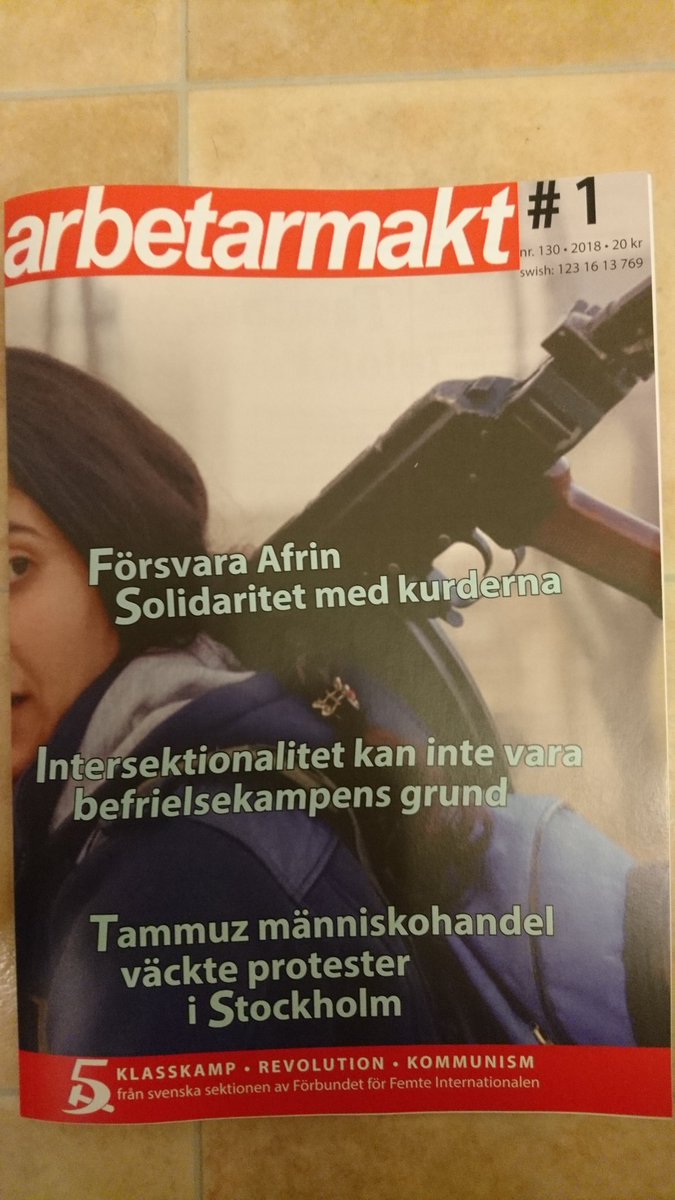 arbetarmakt's tweet photo. Nya numret av #Arbetarmakt har kommit, nr 1 2018. Ur innehållet: en marxistisk kritik av den postmoderna intersektionaliteten, rapport från Hamburg mot G20, sopstrejken, försvara #Afrin, #Katalonien, K:s högeropportunism, whats left, aktion mot #Tammuz.
#vänster #vpol #trotskism https://t.co/1C0ARWzSoO