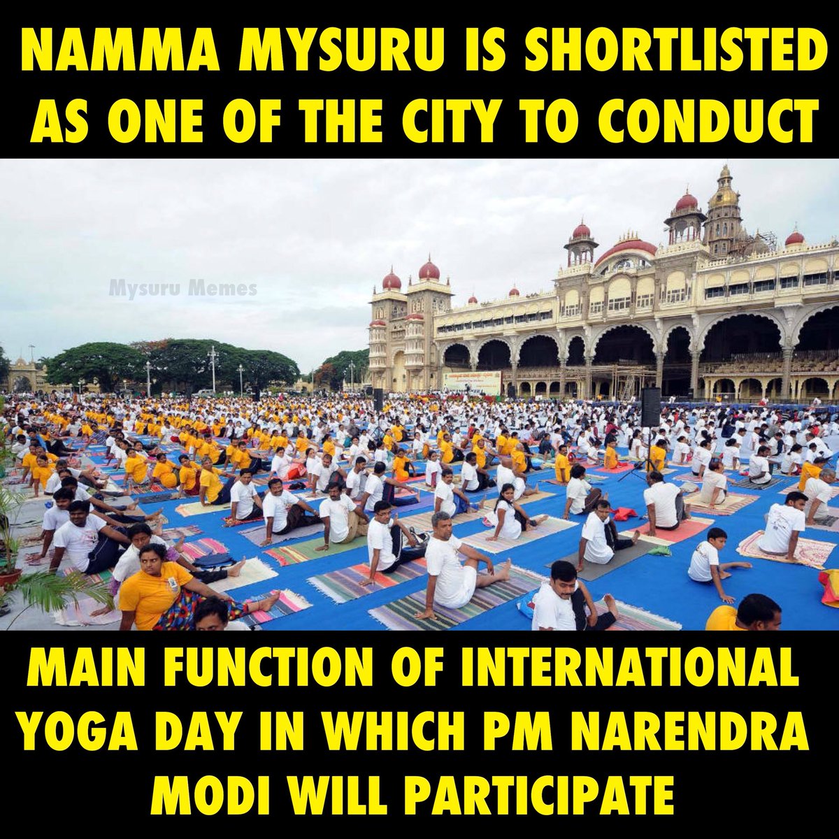 The Centre has shortlisted four cities Jaipur, Hyderabad, Ahmedabad, and Mysuru for holding the main function of International Yoga Day this year