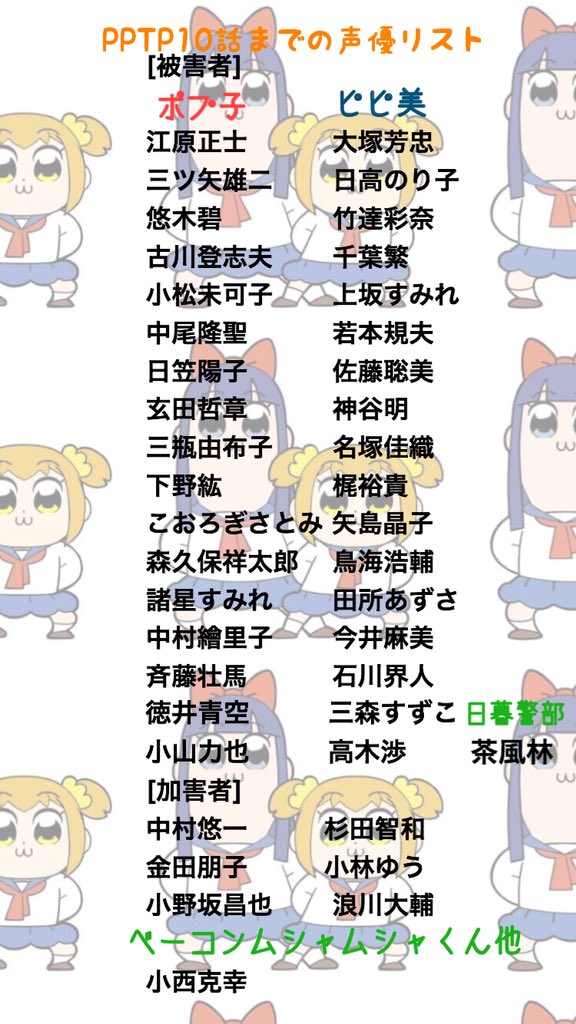 とらうとさぁもん على تويتر 10話までのpptp声優リスト 被害者及び加害者 更新 ポプテピピック T Co Hvn4ptndnn تويتر とらうとさぁもん على تويتر 10話までのpptp声優リスト 被害者及び加害者 更新 ポプテピピック T Co Hvn4ptndnn تويتر