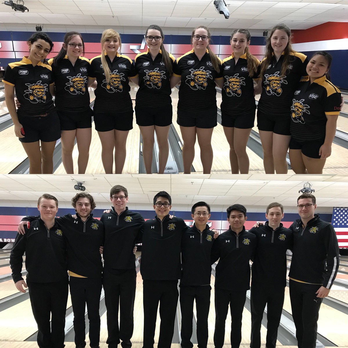 ShockerBowling's tweet photo. #ShockerMen and #LadyShocks start post season today at #ITCSectionals 64 Baker games, top 4 punch tickets to #ITC Watch on #BowlTV #Sectionals #RoadtoNationals #collegebowling #stormnation #stormcollegiate #viseinserts https://t.co/ANnAfU54xv