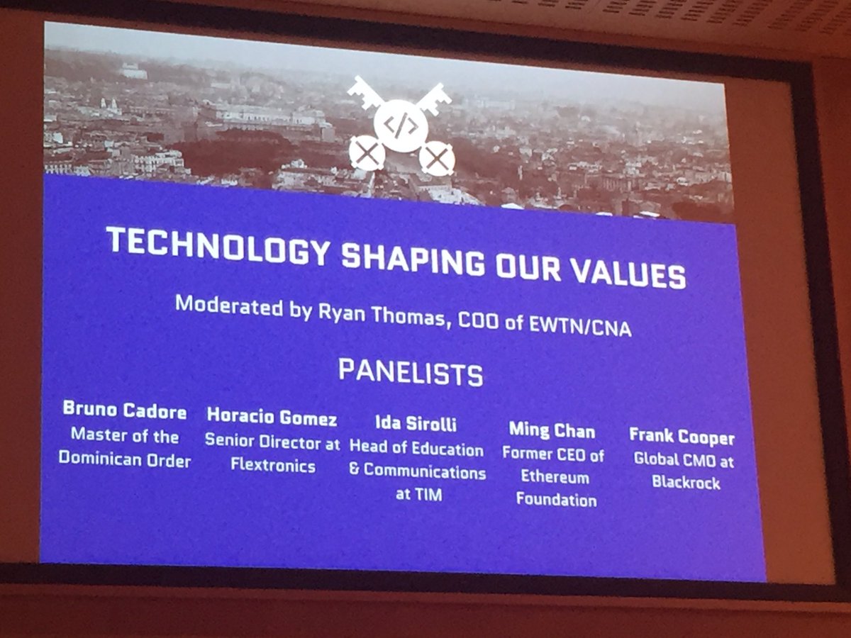 Panel on Technology Shaping our Values with senior Vatican and tech leaders notes that 45% of the hackers here are #women  #VHacks2018 #GUVHacks <a href="/GUberkleycenter/">Berkley Center</a>