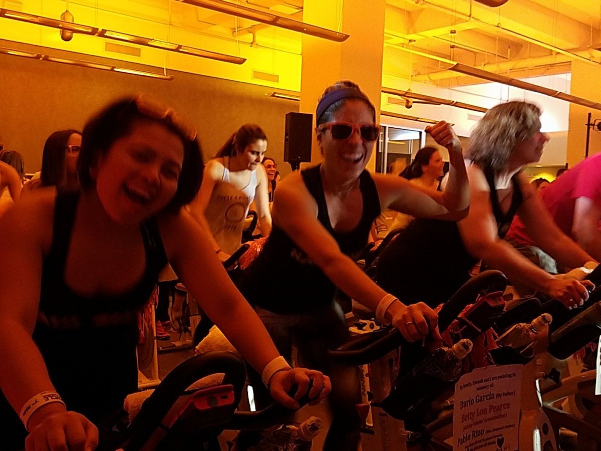 jessijulie's tweet photo. @kimroots team #haulbuns #CycleforSurvival from the chandelier https://t.co/JPUhQoCev9