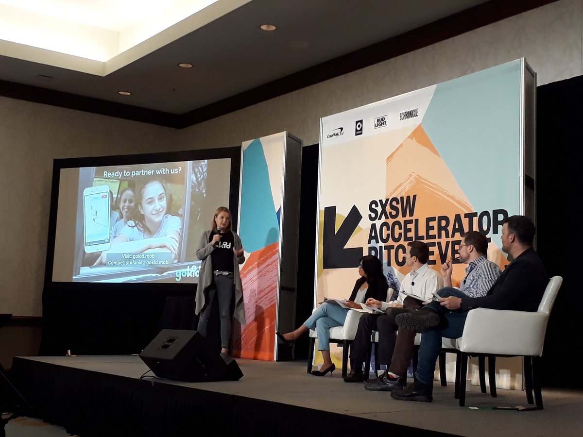 gokid_carpool's tweet photo. Our founder @stlemcke pitching at #SXSWAccel #Transportation this morning. All the companies did a great job pitching. Good luck everyone! https://t.co/CAMpeGHCMH