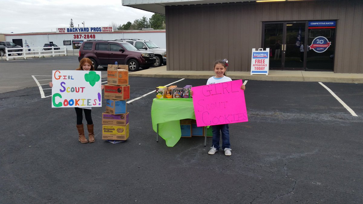 ScottBrown1966's tweet photo. Get your Girlscout cookies at Titlemax in Jasper Alabama!  @Colinkarich @ShalainaORear @holli3b3ll3 https://t.co/oavXpIR871
