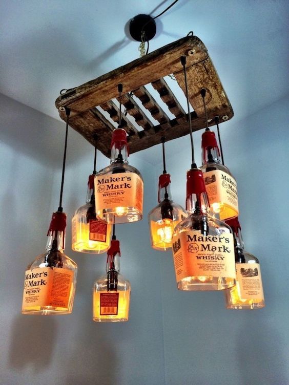 upcyclethat's tweet photo. Can't get enough of the bottle chandeliers! #MakerMark https://t.co/fqBSqtQRFG