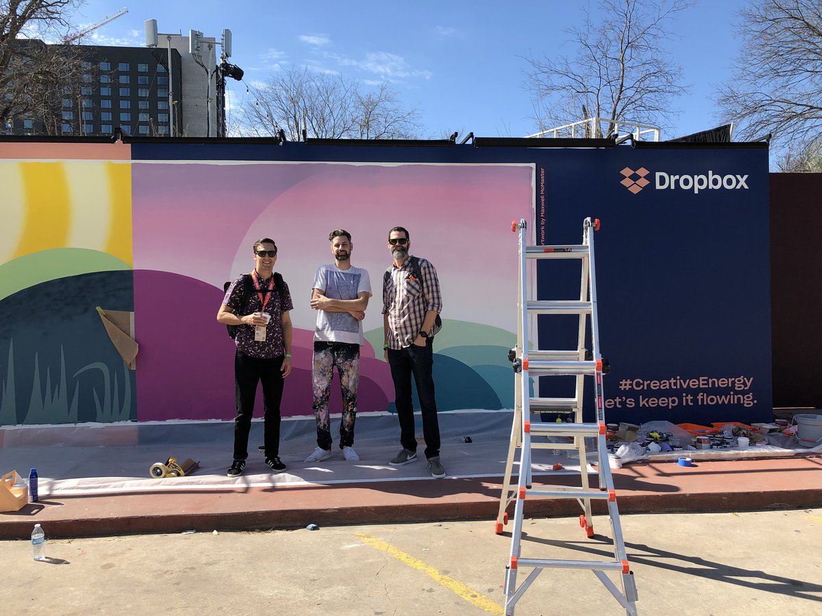 jakecaou's tweet photo. Cool to see an artist in process @Dropbox thanks for blessing the space with your gift @MaxwellMcMaster https://t.co/UCK4YKgQTh