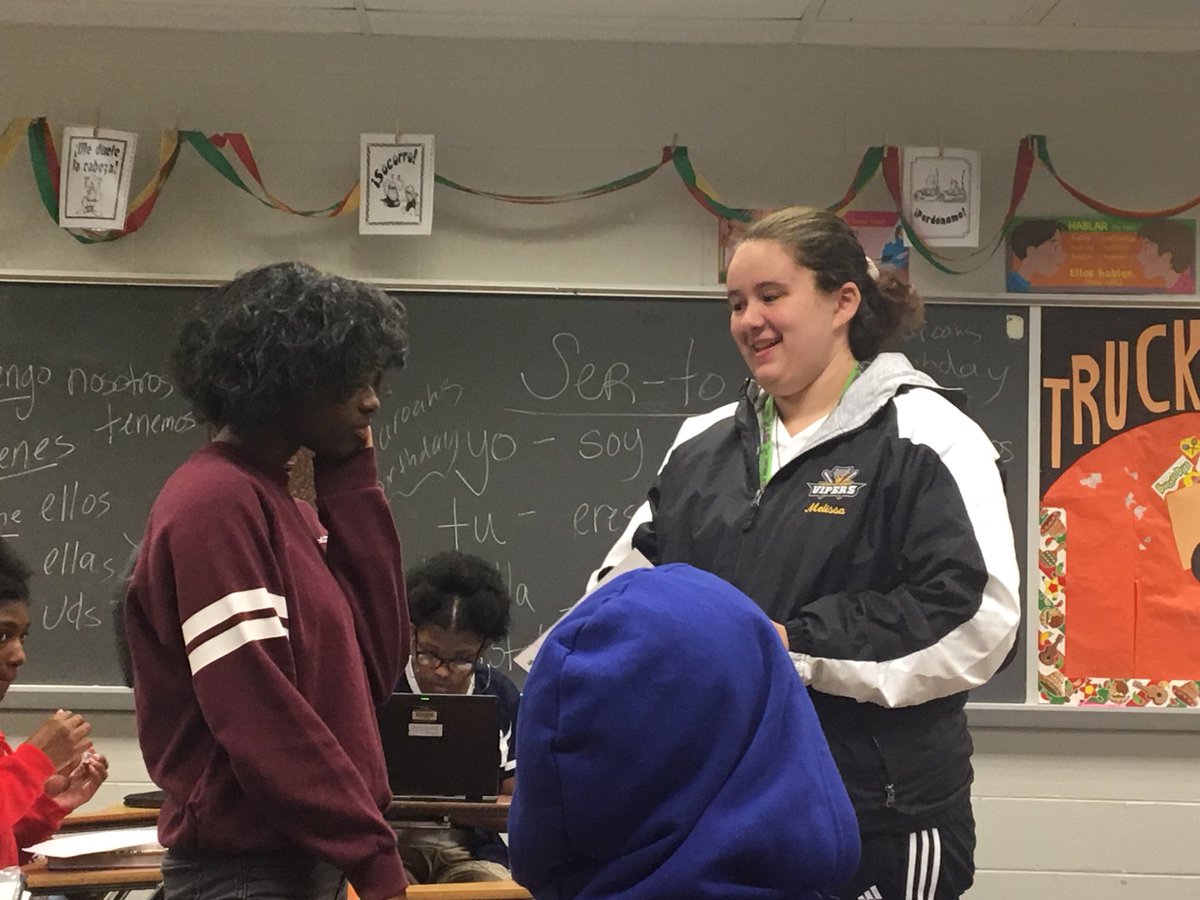 senoramcewan1's tweet photo. Spanish 1 at CHS! So proud of these students... mucho Español nuestra clase!  We have been singing our verbs to better remember them. Hence the lights:) https://t.co/Cx7zsXHZEP