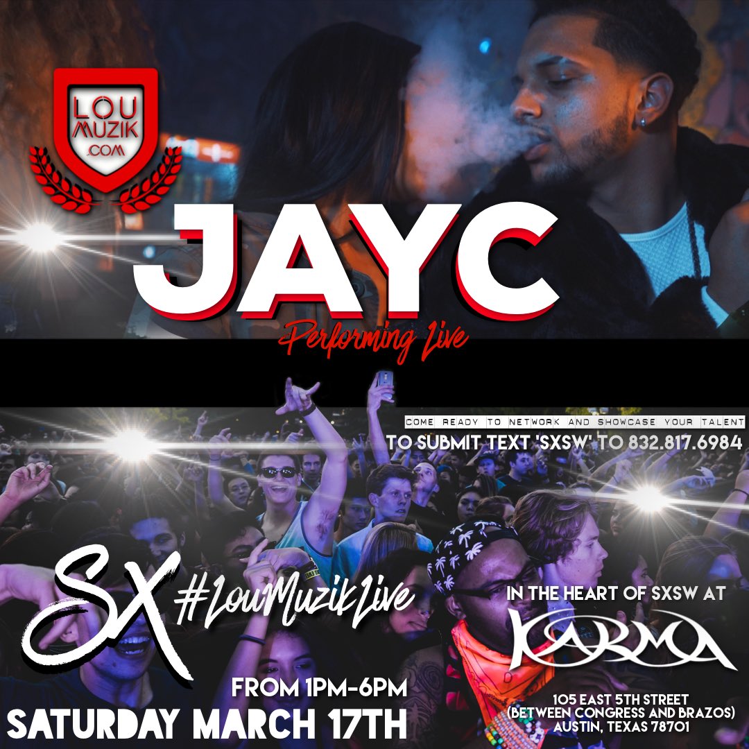 809JAYC's tweet photo. Come watch me turn up the stage‼️
#SXSW 
Austin, 6st 
#Fancy #OnTheMob #Petro #2Stacks #Champagne #Panoramic https://t.co/Drl5RkurPW