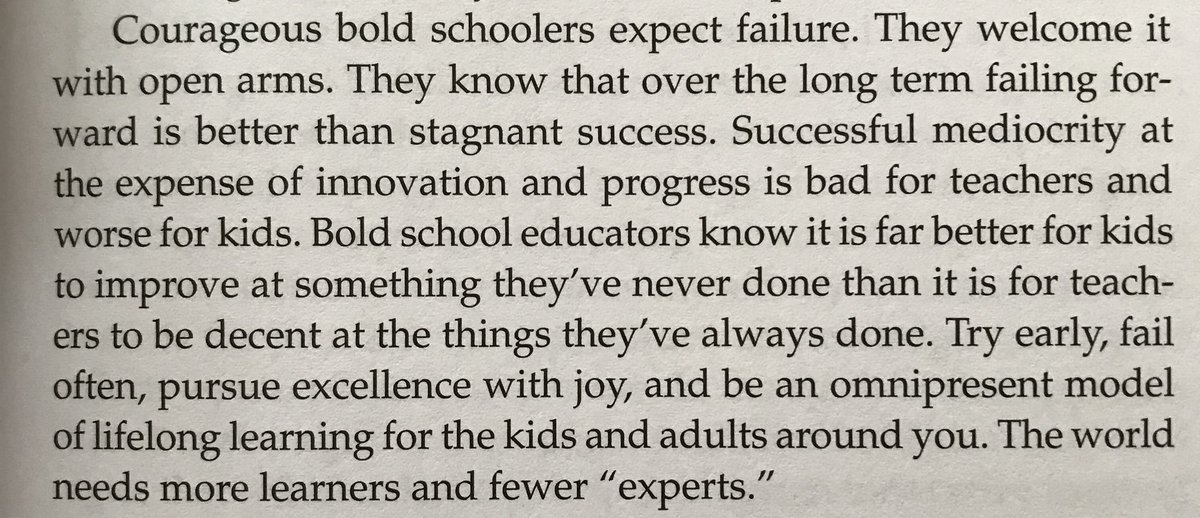 Wes_Kieschnick's tweet photo. “Successful mediocrity at the expense of innovation and progress is bad for teachers and worse for kids. Try early, fail often, pursue excellence with joy, and be an omnipresent model of lifelong learning.”
#BoldSchool #edchat #blendedlearning #edtech https://t.co/7ZcWxdNvwN