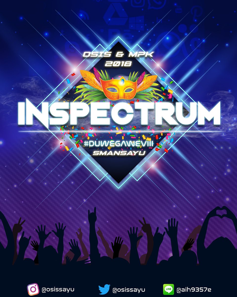 #DuweGaweVIII Dengan persiapan yang matang Pensi SMAN 1 Indramayu 2018 mengambil tema INSPECTRUM ( imagination spectacular party of millenials art )yang mempunyai filosofi pesta seni spectakuler di zaman millenilas yang berbasis teknologi.
#Smansayu #INSPECTRUM