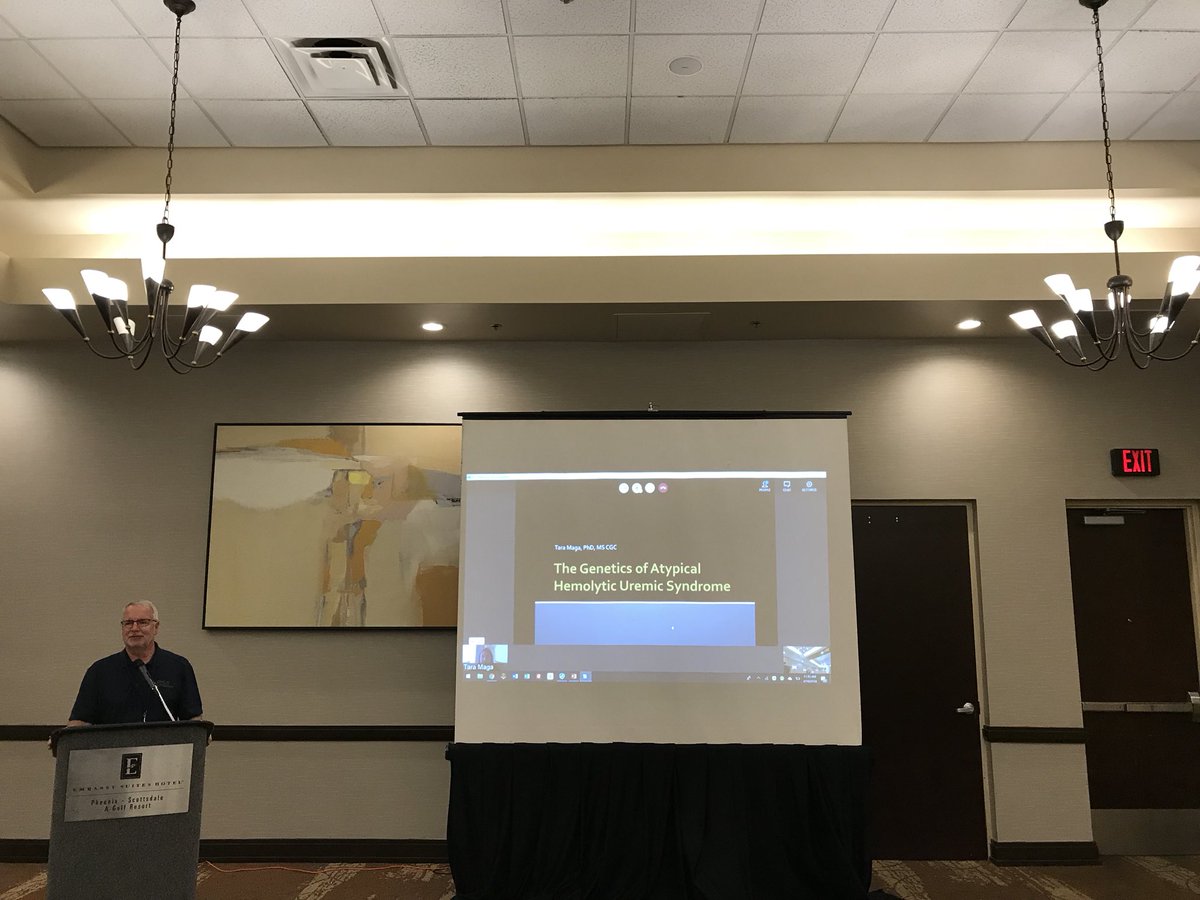 AtypicalHUS's tweet photo. Tara Maya, PhD, MS, CGC Genetic Counselor from The University of Iowa, streaming live from Chicago! #aHUSstrong #ShapingOurPathForward https://t.co/6yHd5XSoml
