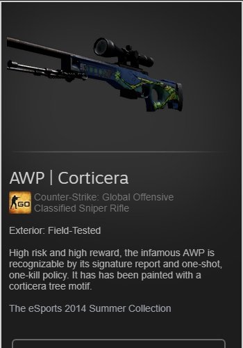 9999999999aggg's tweet photo. AWP Corticera Field Tested ($8)

To enter:
-Follow me
-Follow @CSGOMagicSite 
-RT/LIKE
-Subscribe
-Keyword
-MUST be in Stream: https://t.co/r0PiPaUnh9

#csgogiveaways #CSGOgiveaway #giveaway https://t.co/OUau6qr5SZ