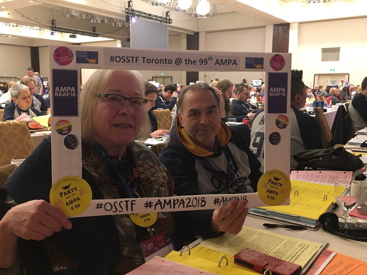 OSSTFtoronto's tweet photo. #OSSTF Toronto is in the picture at #AMPA99 #AMPA2018 #AMPA18 https://t.co/t165GAP2rX