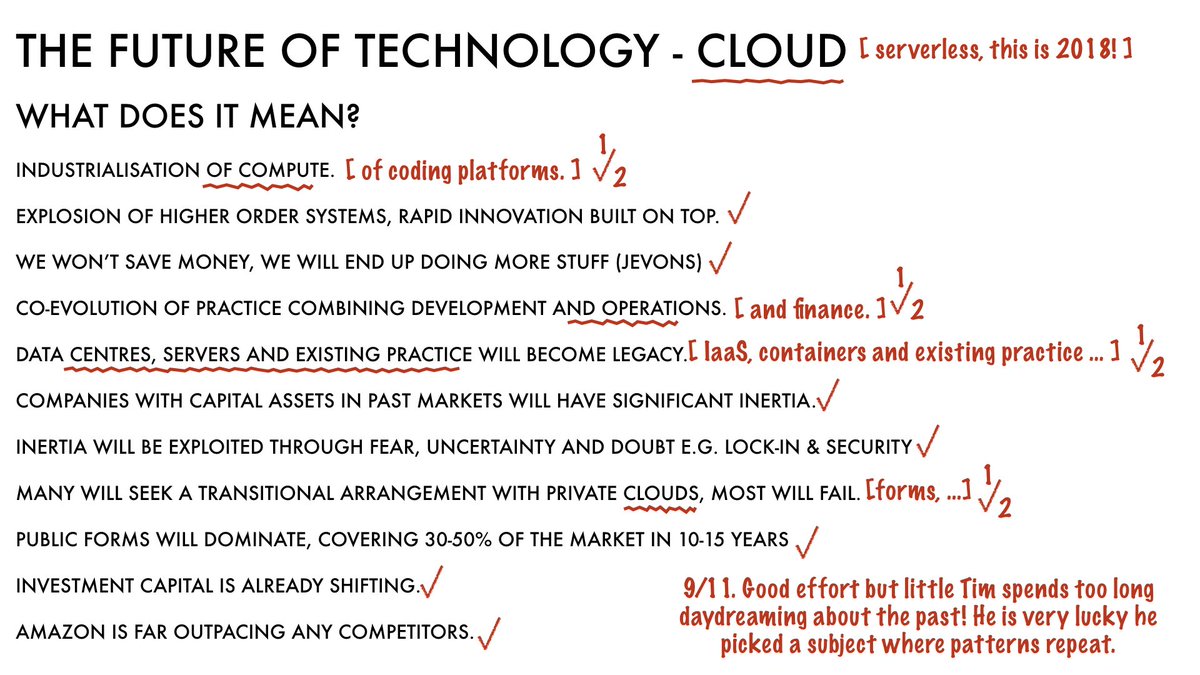 swardley's tweet photo. A complete economic understanding of cloud and serverless, what matters and what is different in one simple diagram. https://t.co/cJBZgSdj2M