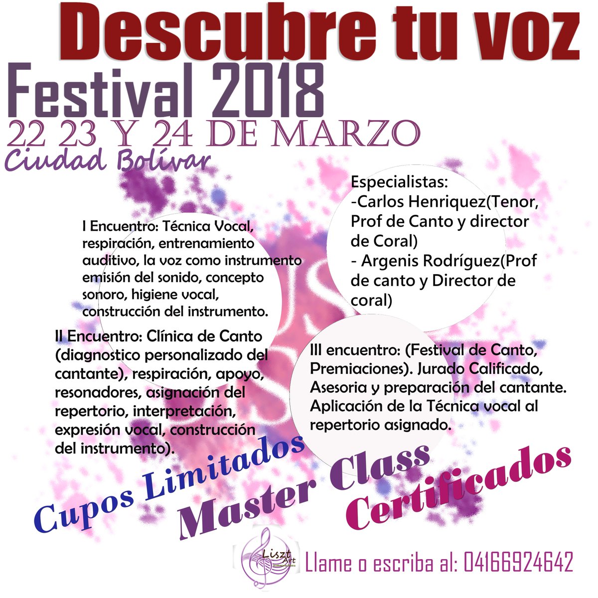 academiave's tweet photo. Te invitamos a formar parte del FESTIVAL DESCUBRE TU VOZ 2018,  en Ciudad Bolívar, con reconocidos especialistas en la materia, con más de 10 años de experiencia probada en nuestro país y fuera de nuestras fronteras. Dirigido a niños, jóvenes y adultos..CUPOS LIMITADOS https://t.co/BR3ZHmtp0t