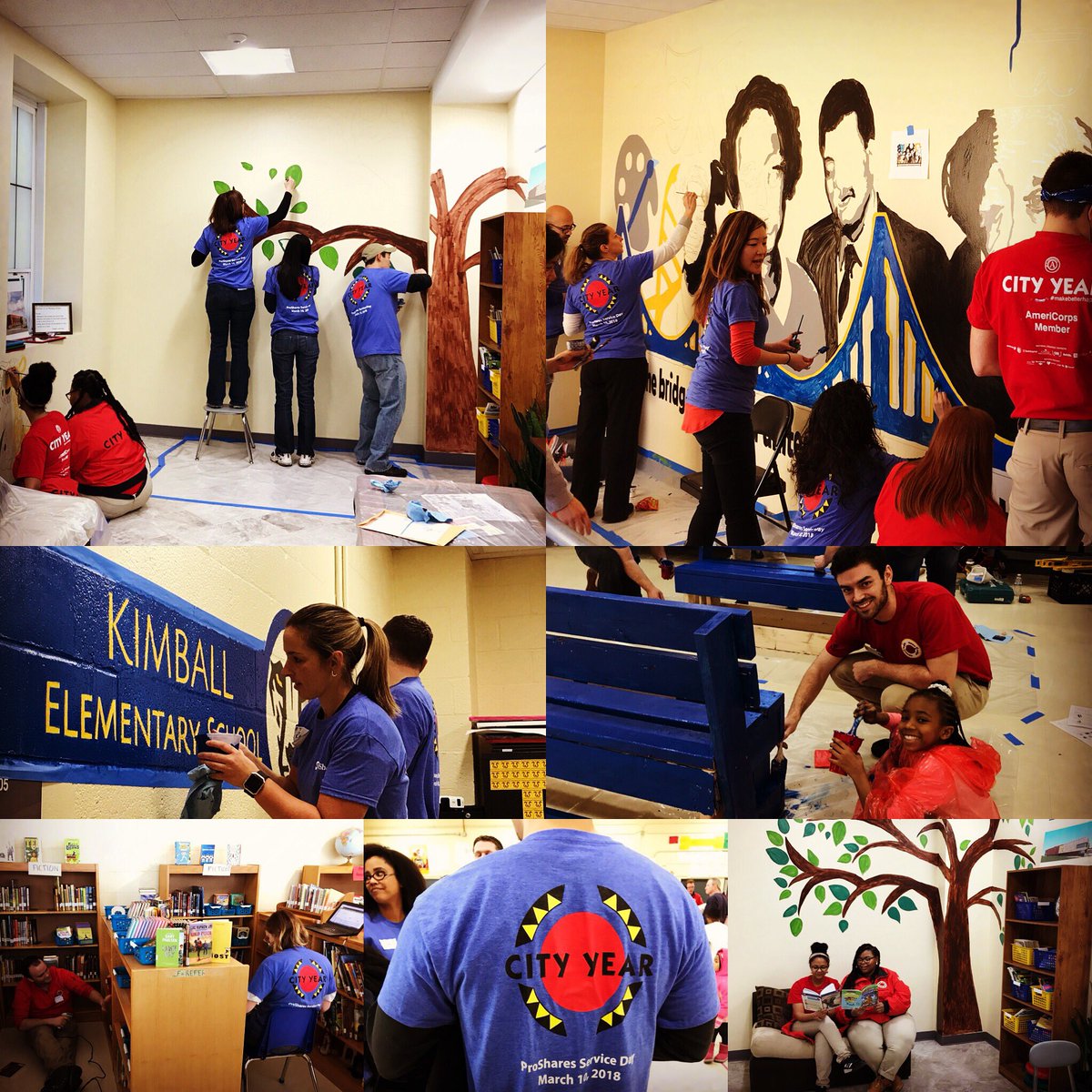 City Year’s Service Day with ProShares is adding amazing murals, garden boxes, benches, and more to our school! #cheetahPRIDE @CityYearDC <a href="/dcpublicschools/">DC Public Schools</a>