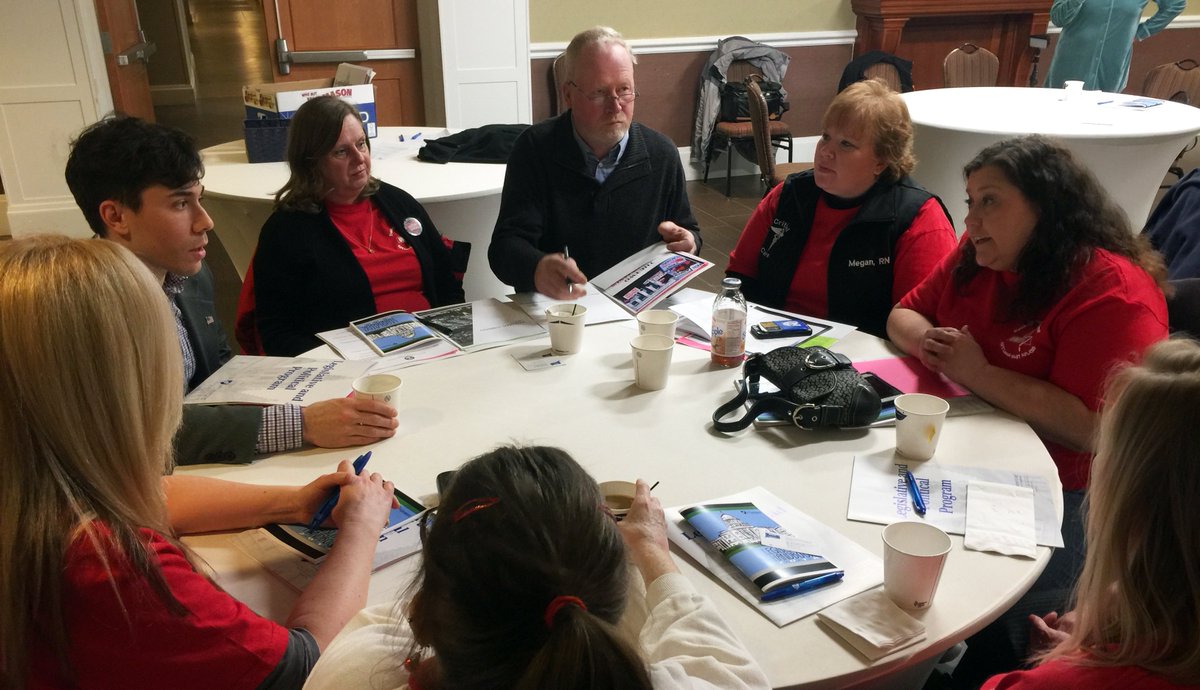AFTCT's tweet photo. This morning #union members told W CT area #CTGeneralAssembly lawmakers, #Election2018 candidates to #resist failed #AusterityBudget policies, make #BetterChoices to protect #CTQuality of life for all. #UnrigTheSystem @AFTUnion https://t.co/snKQtqTFFS