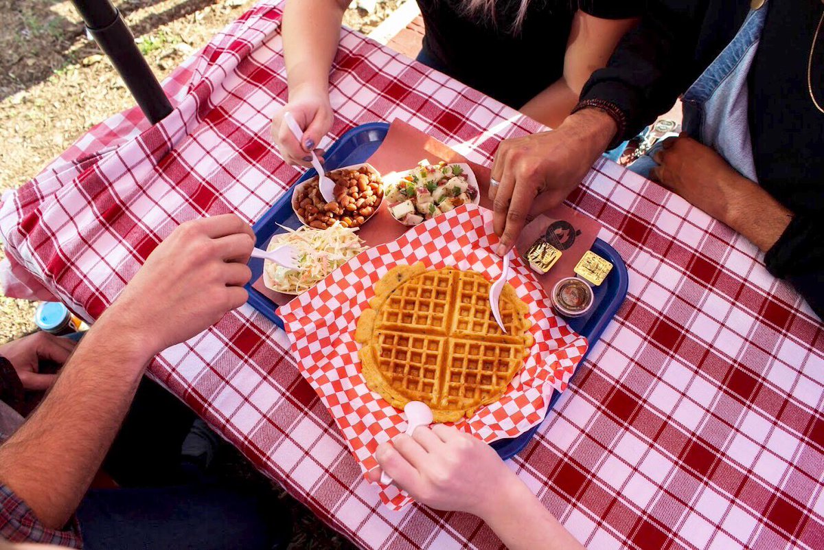 coursonsbbq's tweet photo. Our spicy cornbread waffles delicious - with or without syrup!
o⠀
o⠀
o⠀
#coursonsbbq #austinbbq #bbq #austinreviews #google #googlemybusiness #greatpeople #greatfood #brisket #tacos #tacosofaustin #smiles #happy #lunchtime #foodtruck #foodtrucksofaustin #texas https://t.co/vtqLtquYrs