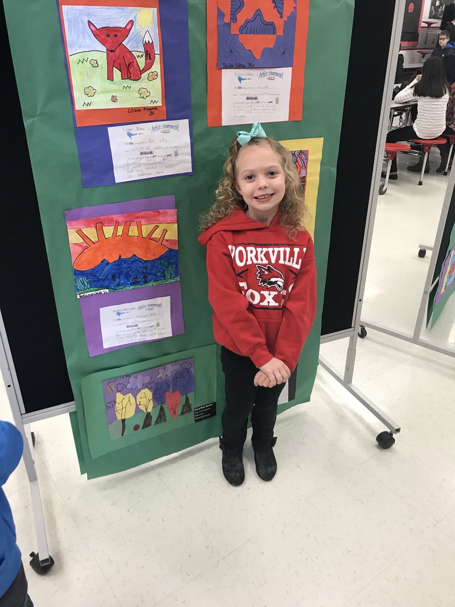 Mrs_Moore1's tweet photo. I am so proud of my little artist and all of the Y115 students who have work displayed or who are performing today!   #futurefoxes #yorkvilleproud https://t.co/QTTxg700Gi