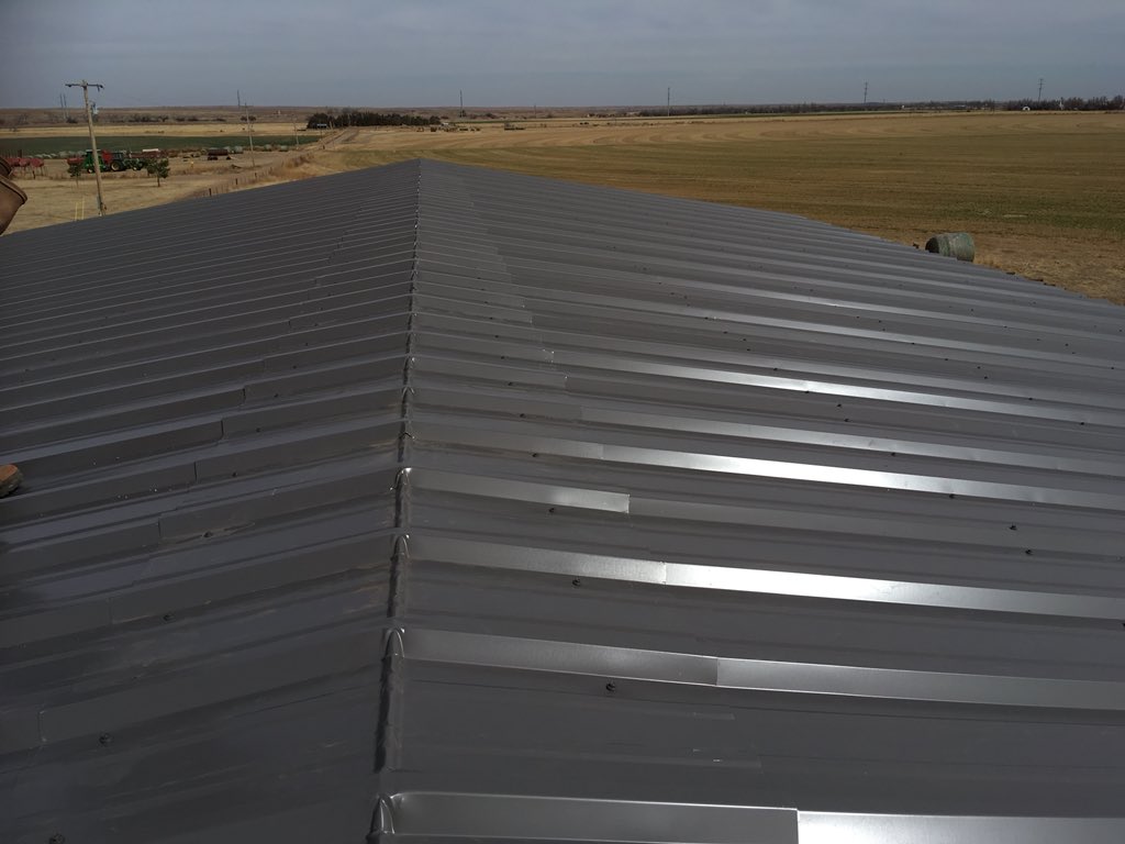 ryanrachaelj's tweet photo. Blessed with a calm morning that was enough to finish the tin! And we’re still on speaking terms. About anything but the barn. 😏 Definitely agree that this is the tallest we ever build by ourselves. 17’ at edges. #agprojects #DoublesAsADeerStand #Over1000Tinscrews #Alfalfa https://t.co/RJ7Xw2QcXb