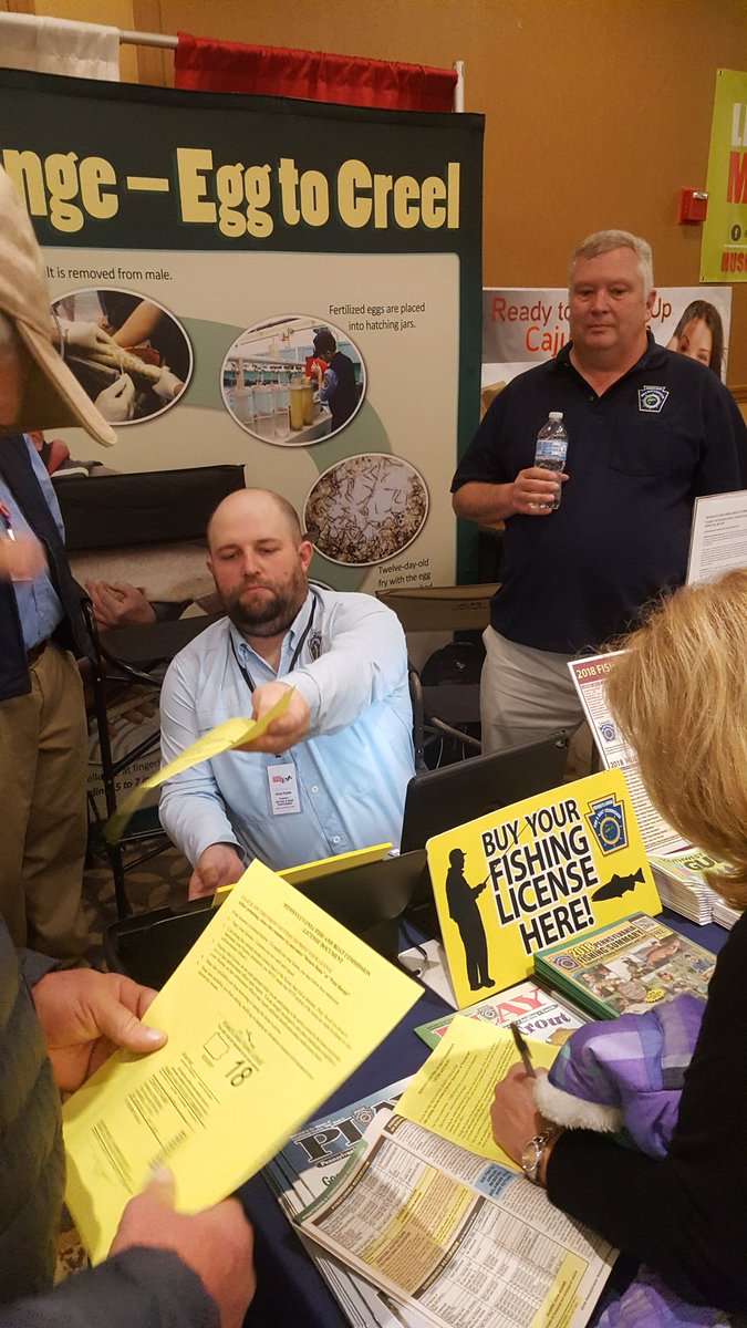 jmsayers78's tweet photo. The #PFBC booth at the #PAMusky Max show has been busy. Tons of Musky anglers buying licenses and getting questions answered. @fishandboat https://t.co/hHEDQNKG8d