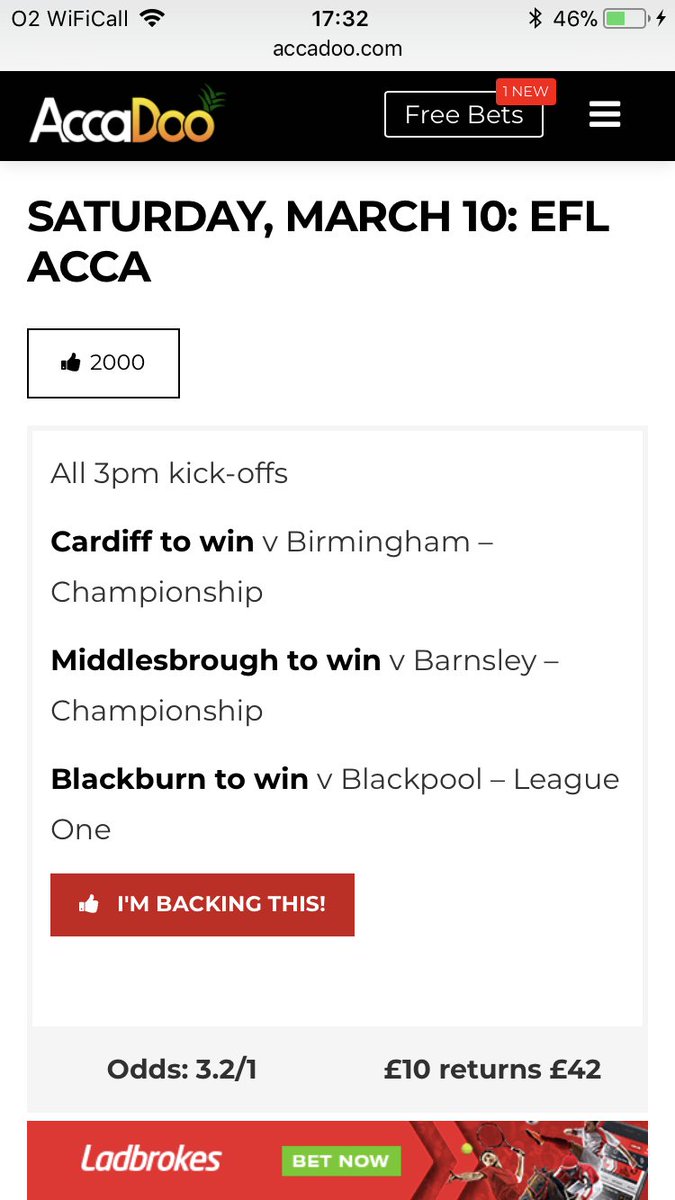 AccaDooBets's tweet image. AccaBOOM! EFL treble wins 🔥💵

#freedailytips