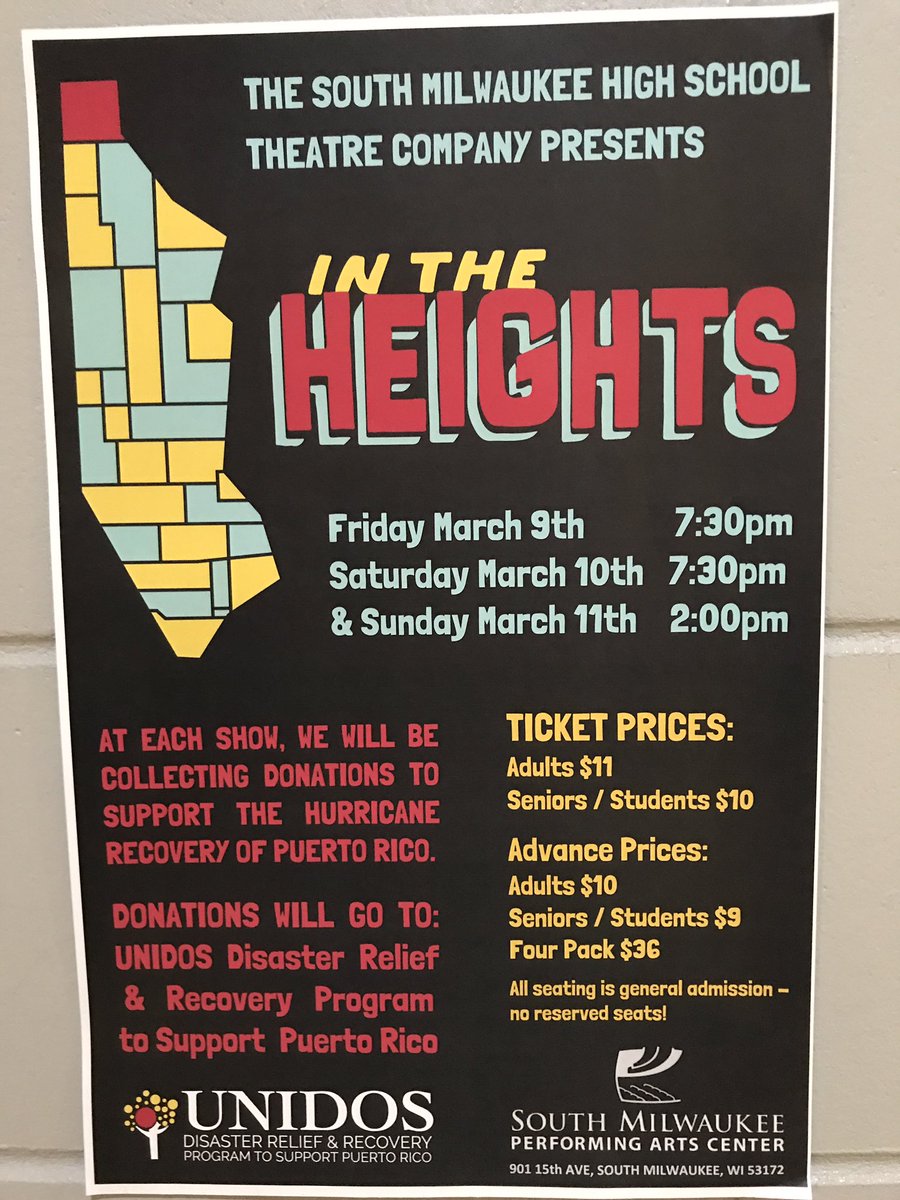 anteudovicic's tweet photo. Two opportunities left to check out the SMHS Theatre Company's Spring Musical In the Heights at the @SMPAC tonight at 7:30pm &amp; Sunday at 2:00pm! @SMHS_Thespians #GoRockets https://t.co/cbXiRZwhbt