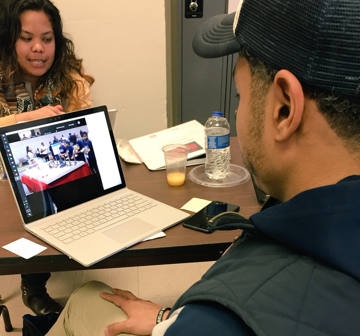 When you have #STEM PD this morning but want to support your #squad 🤖 <a href="/dcpublicschools/">DC Public Schools</a> Principal Lee cheering on the #cheetabot teams over live stream! Thanks <a href="/rmccain2252/">Randy B. McCain Jr.</a> #STEMschools #dedication #STEMplanning #goRobots #integratetoinnovate
