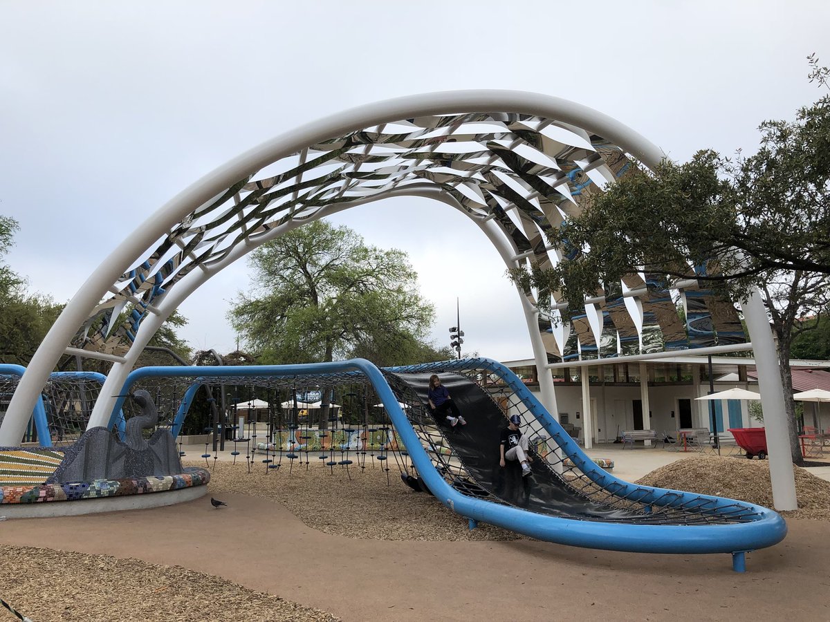 discoverschools's tweet photo. “Reflect” is a new public art piece by Stuart Allen at the Yanaguana Playground at @hemisfair. It’s beautiful and dramatic, but also functional as a shade structure.
#hemisfair #yanaguanagarden #stuartallen #reflect #publicartsanantonio @HemisfairConsrv https://t.co/4NeleuI2rI