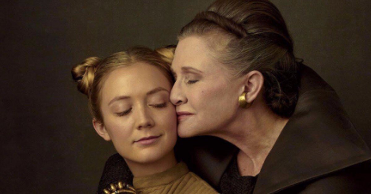 MarkHamill's tweet photo. "I was really sorry that we don't have the other member of our trio to celebrate with us- I feel her presence" I felt her there too, Harrison-She's #ALWAYSWithUs- It made me so happy my super-cool space-niece Billie Lourd was there to celebrate her with us.💘 https://t.co/OTzS5E2gYp