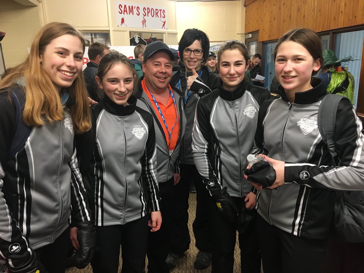 CraigZamzow's tweet photo. Proud Uncle Tweet. Team Sagert Skip Presley Sagert, Third Eden Betcher, Second Bryn Zamzow, Lead Madison Sagert. Coach Kelly Tibble &amp; Manager Samara Sagert. @ManitobaGames U15 Gold Medallist’s from Swan River Curling Club. Congratulations Girls! #PlayNorth @curlmanitoba https://t.co/rysQQT8mfj