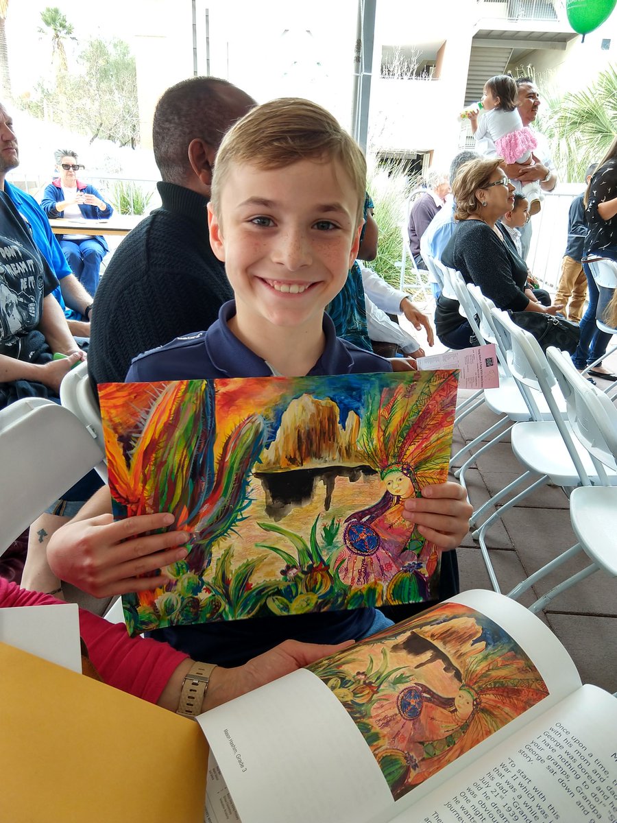 MatthewHashim's tweet photo. My 9yo son Mason won an award at the Tucson Festival of Books for his art! So proud! @TFOB https://t.co/I2FRqMZISF