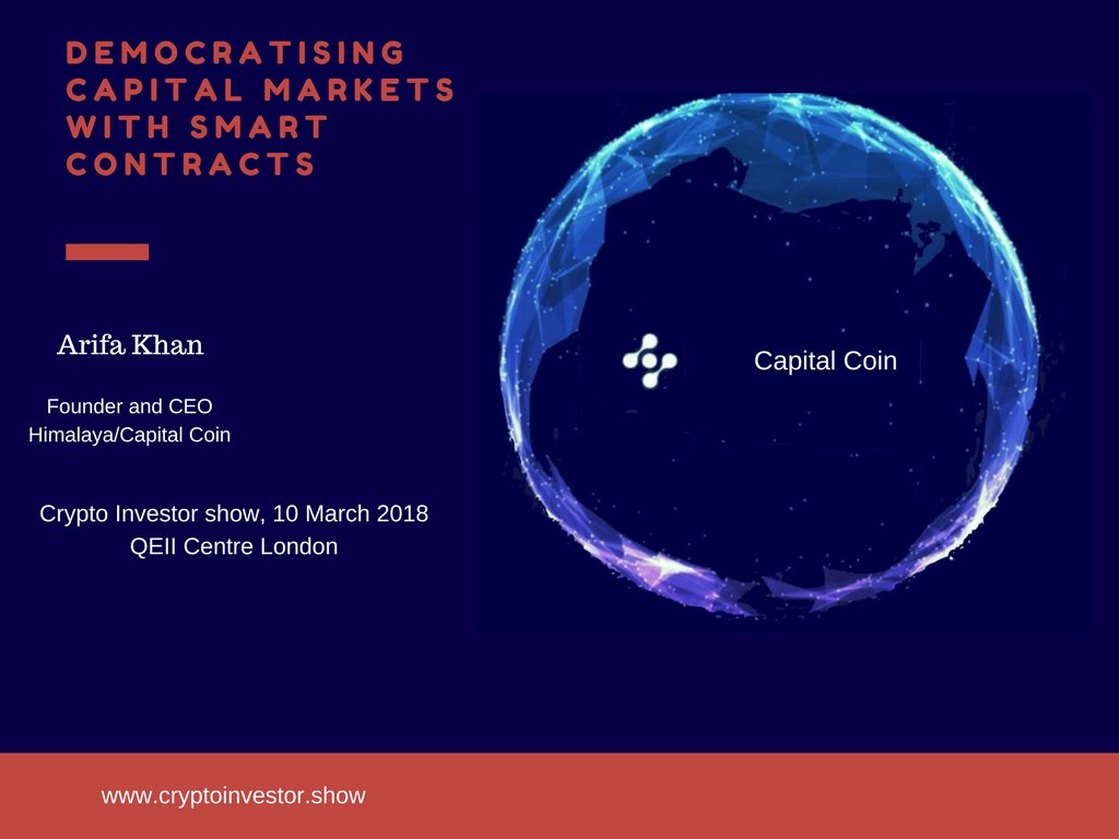 misskhan's tweet photo. Good to speak at @show_crypto London today on #CapitalCoin #ICO. Those who want to be involved with our community can join our telegram channel httP;//t.me/dgcamp. http://dgcamp/.io https://t.co/3VAsCDRe2A