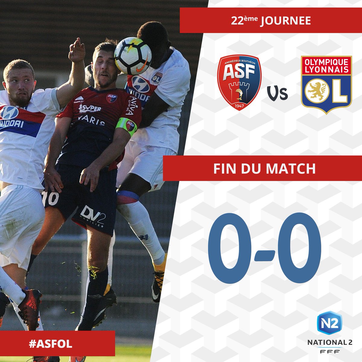 andrezieuxbthfc's tweet photo. #ASFOL [0-0] Fin de cette rencontre avec ce match nul entre l'ASF et la réserve de l'OL 
#TeamASF🔴🔵 #National2🏆 https://t.co/etnkJx9G8U