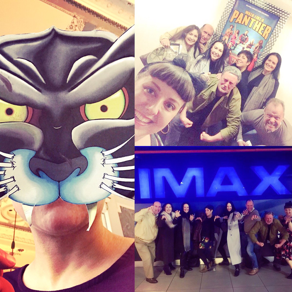 marcellahazell's tweet photo. Our very own Premiere for @walklikepanther #walklikeapanther #walklikeapanthermovie with team BOSS!@BossCasting #bosscasting #backgroundartists #film #britishmovie #yorkshire Singing #rickastley obviously ๐ Go See it! Itโs very funny ๐ #spandex #crotches #lycra https://t.co/wh9pdTYHPT