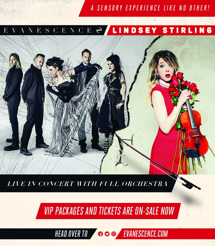 evanescence's tweet photo. ICYMI! Tickets are on-sale now for our summer North American 2018 tour with @LindseyStirling Synthesis style with a live orchestra! https://t.co/6yY1TCGAjl https://t.co/jCQUOpVs38