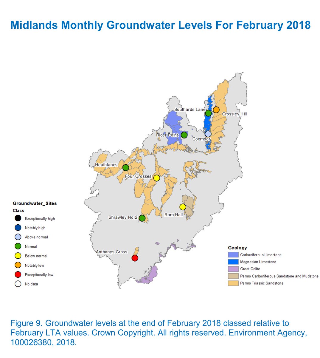 GeoscienceEA's tweet photo. Our Hydrologists have just published the latest #WaterSituation monthly reports by @EnvAgency Area for February 2018 #groundwater #rainfall #riverflows #soilmoisturedeficit #reservoirs 

Get the latest groundwater levels where you live here: https://t.co/zX7eGFaCQk https://t.co/syFKzcceyd