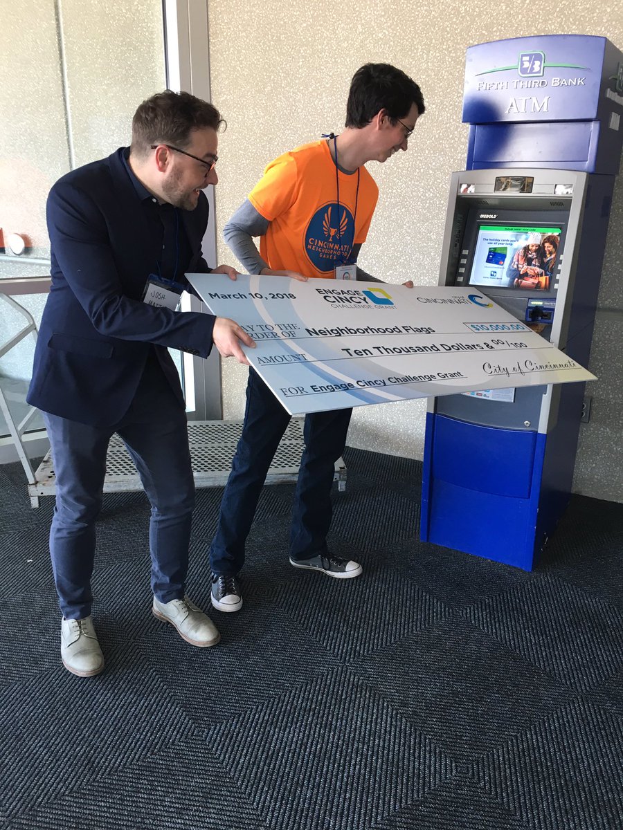 HenryFrondorf's tweet photo. Let's go make some flags - just won a @CityOfCincy #EngageCincy grant at the #CincySummit! https://t.co/vqzrhgQH1t